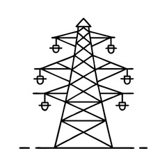 transmission tower icon, transmission tower line art - simple line art of transmission tower, perfect for transmission tower logos and icons