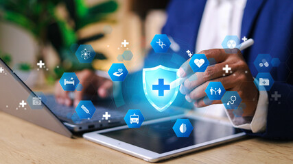 Medical technology, online health network, telemedicine concept. healthcare and medicine.