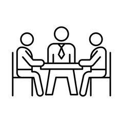 Meeting Line Icon. Business, Strategy, Success Editable Stroke Vector Illustration
