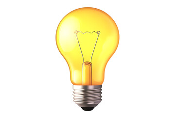 Illuminated Realistic Lightbulb Illustration, Isolated On Transparent Background