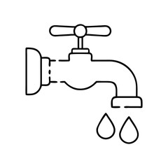 water saving faucet icon, water saving faucet line art - simple line art of water saving faucet, perfect for water saving faucet logos and icons