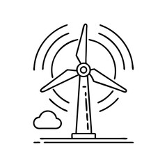 wind turbine icon, wind turbine line art - simple line art of wind turbine, perfect for wind turbine logos and icons
