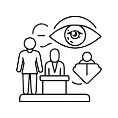 witness icon, witness line art - simple line art of witness, perfect for witness logos and icons