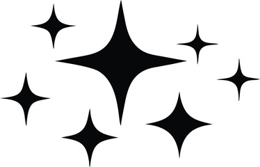 A cluster of starbursts gleam with a central, dominating figure in transparent background