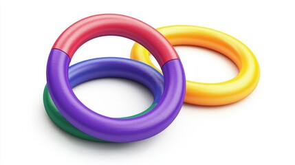 Gymnastics Rings Isolated White Background
