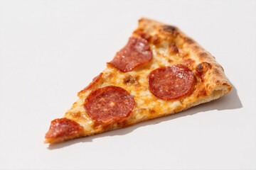Pepperoni Pizza Slice on White