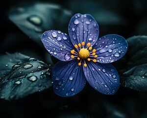 Dew-kissed purple flower