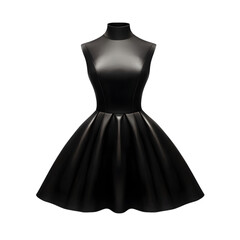Illustration Of Black Pleated Mini Dress Isolated With Transparent Background