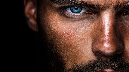 A close up of a human face with intense emotion