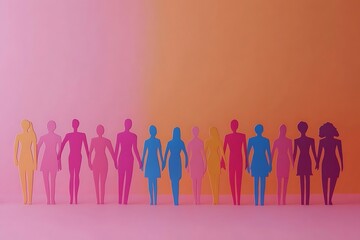 Women Holding Hands Pink Unity Sisterhood