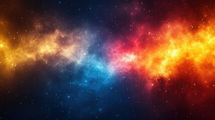 Fototapeta premium Cosmic clash: A vibrant nebula of celestial fire and ice illustration