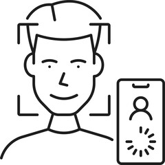 Face Authentication Icon Stock Illustration