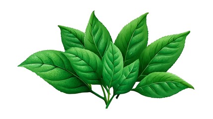 Lush Green Tea Leaves with Fresh  Vibrant.