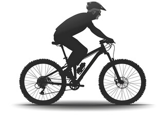 Obraz premium Silhouette of cyclist on mountain bike