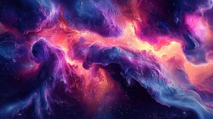 Cosmic Nebula: A Symphony of Purple, Pink, and Blue