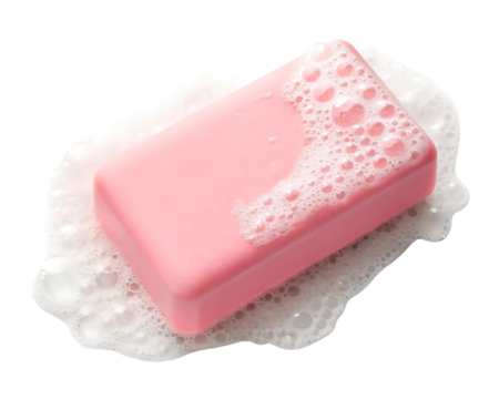 pink soap and towel