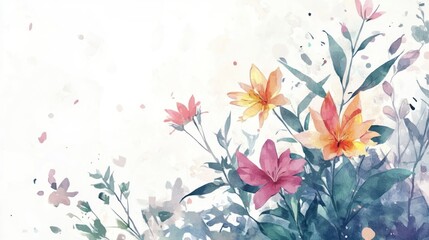 Delicate floral watercolor painting