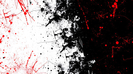 Black and Red Abstract Halftone, Gritty, Grunge Background with Copy space. Sports / Dynamic Backdrop