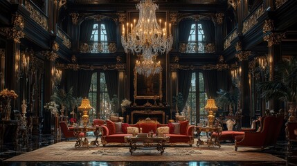 Obraz premium Opulent Grand Hall: A Luxurious Interior Design