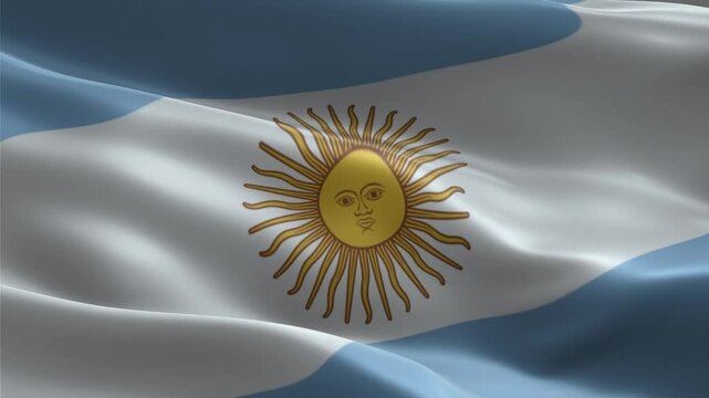 flag of argentina (seamless loop animation waving flag)