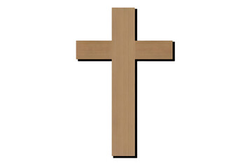Illustrative Wooden Cross Isolated On Transparent Background