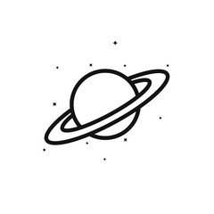 Cartoon saturn planet vector clipart template