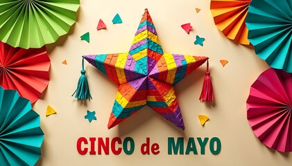 Obraz premium Vibrant Star-Shaped Piñata for Cinco de Mayo Celebration