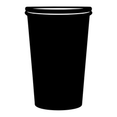 Black disposable cup illustration suitable for fast food or cold drinks