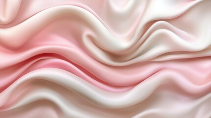 Obraz premium Delicate, flowing silk fabric in a soft pink and cream gradient.