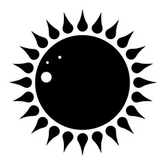 A striking black and white image of a sun with water droplets