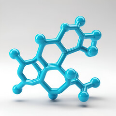 Di-n-hexyl phthalate (DNHP) plasticizer molecule. 3D rendering.