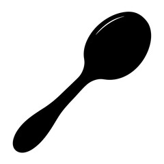 Black silhouette of a spoon used for eating or cooking purposes