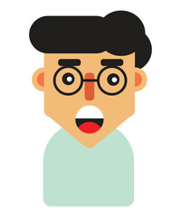  Curly Hair Male Avatar in Flat Design