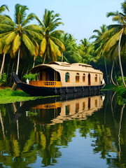 Houseboat in Alappuzha backwaters, Kerala