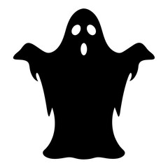 Spooky and Simple Halloween Ghost Silhouette for Cards and Decorations