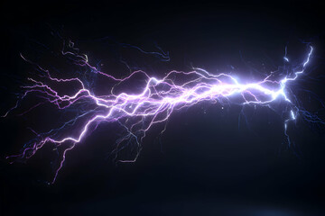 Electrical discharge with vibrant, branching tendrils on a dark background. Intense and energetic display of nature's power