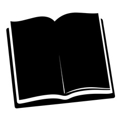 Open Book Illustration in Black and White for Learning and Education