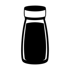 A simple black and white illustration of a spice or liquid container
