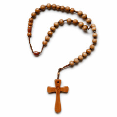 Naklejka premium A wooden cross with a rope hanging from it