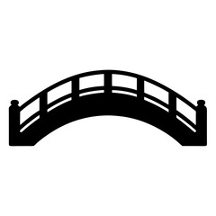 Arched bridge vector illustration in silhouette, a simple and stylish icon