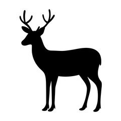 Elegant silhouette of a deer standing gracefully against a plain background