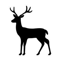 Elegant stag silhouette against a white background, evoking nature and wildlife