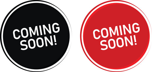 Coming Soon Design - Banner, Speech Bubble, Label, Ribbon Template. Vector Stock Illustration