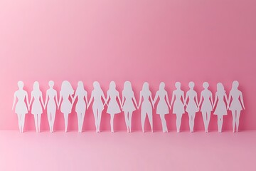 Women Unity Paper Cutouts Peaceful Equality Celebration