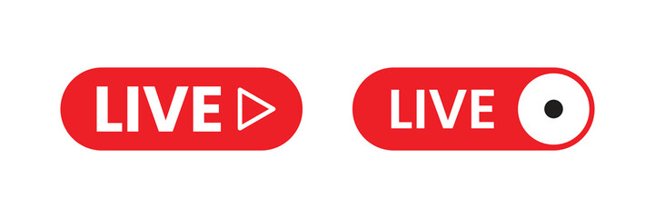 Live, streaming, broadcasting, online stream button, icon. Vector illustration