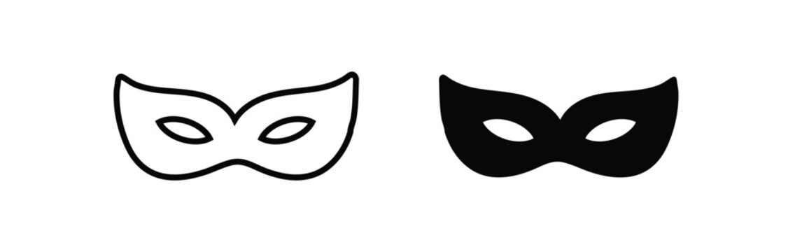 Black Mask. 
Black mask vector icon collection. 