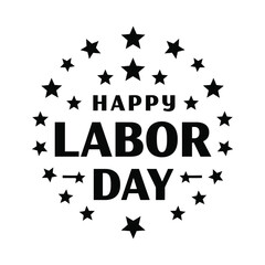 Happy Labour Day graphic, Black and white typography design