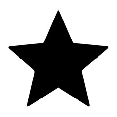 A simple black fivepointed star on a plain white background design