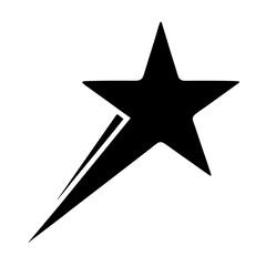 Stylized black star with a streak of lines representing speed and motion