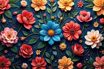 Intricate floral textile showing recurring motif, damask, handmade